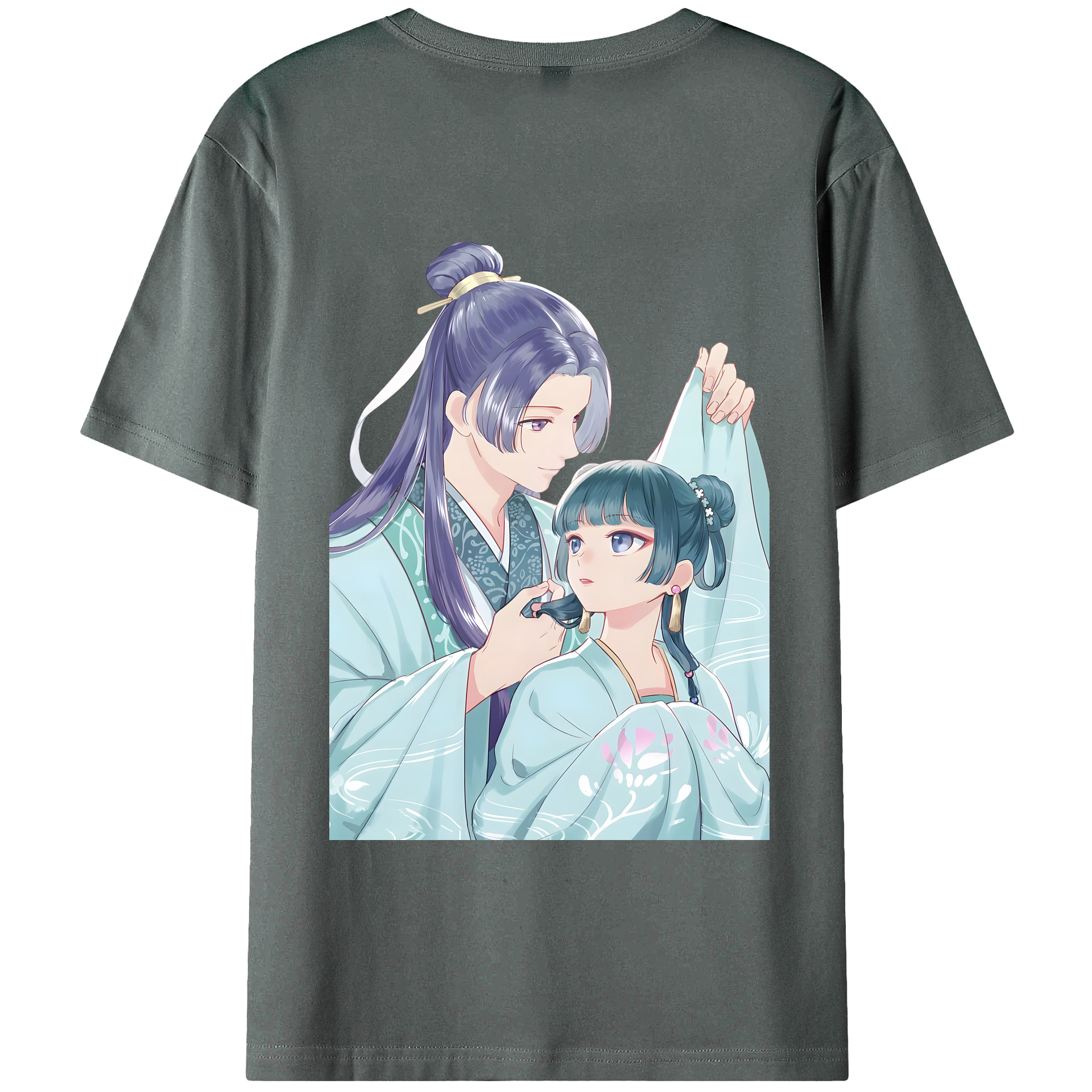 （画像用） 薬屋のひとりごと The Apothecary Diaries 綿100％ メンズ半袖Tシャツ（バックプリント） 通気性